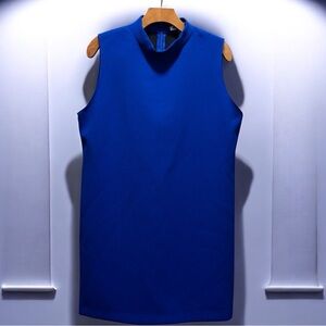 Zara Blue High-neck Sleeveless Shift Dress size XL